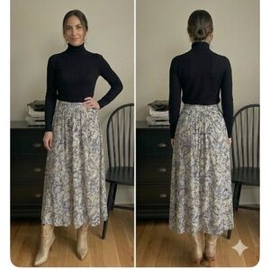 Women’s Billabong Black, Blue, Yellow & Light Pink Paisley Maxi Skirt-Size Small